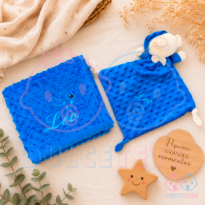 Manta y Dou Dou Personalizado Añil
