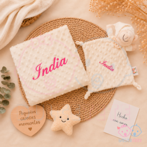 Manta y Dou Dou Personalizado Beige