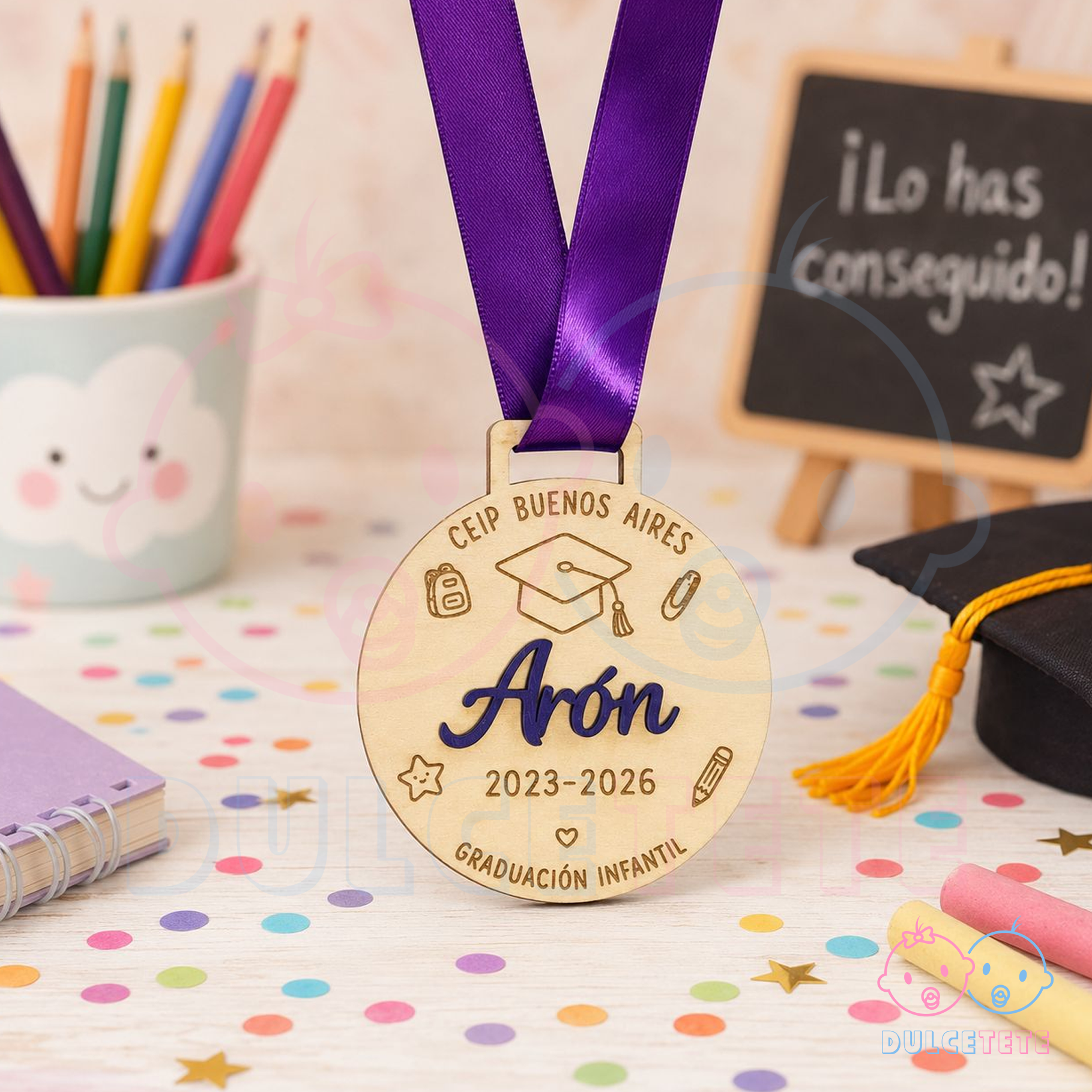 Medalla de Graduación con Dibujos Personalizada